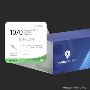 7770G | NYLON | CALIBRE  10/0 | ETHILON | E-EE6.54100/2-30N | C/12 | Marca: Ethicon