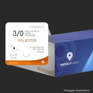 CVS2653/2 | POLIESTER | CALIBRE  3/0 | ETHIBON EXCEL | B522T | C/12 | Marca: Atramat