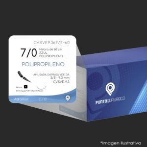 CVSVE9.367/2-60 | POLIPROPILENO | CALIBRE  7/0 | PROLENE | M8304T VB | C/12 | Marca: Atramat