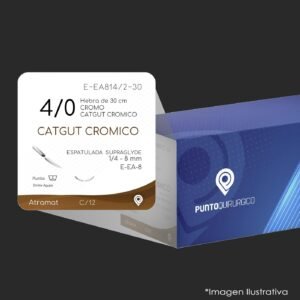 E-EA814/2-30 | CATGUT CROMICO | CALIBRE  4/0 | CC | CORTA CAD. | C/12 | Marca: Atramat