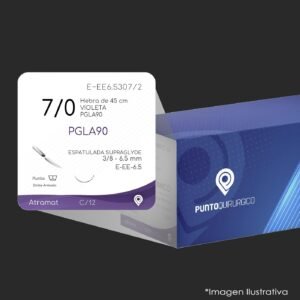 E-EE6.5307/2 | PGLA90 | CALIBRE  7/0 | VICRYL | J546G | C/12 | Marca: Atramat