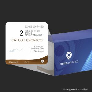 EZ-SS0019-150 | CATGUT CROMICO | CALIBRE  2 | CC | S116SH | C/12 | Marca: Atramat