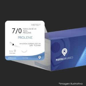 M8702T | POLIPROPILENO | CALIBRE  7/0 | PROLENE | CVSBE9.367/2-60 | C/24 | Marca: Ethicon