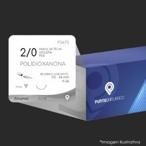 P3672 | POLIDIOXANONA | CALIBRE  2/0 | PDS II | Z466H | C/12 | Marca: Atramat