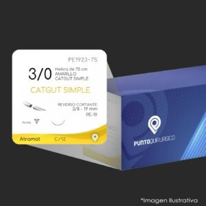 PE1923-75 | CATGUT SIMPLE | CALIBRE  3/0 | CS | H122T | C/12 | Marca: Atramat