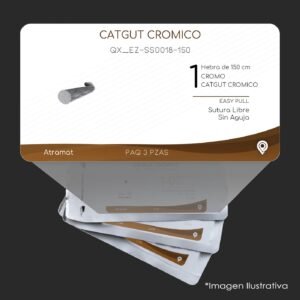 QX_EZ-SS0018-150 | CATGUT CROMICO | CALIBRE  1 | 3 Sobres | Marca: Atramat