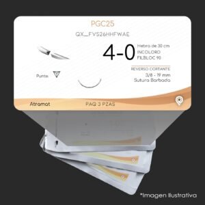 QX_FV526HHFWAE | PGC25 | CALIBRE  4-0 | MONOCRYL | 3 Sobres | Marca: Assut Europe Spa
