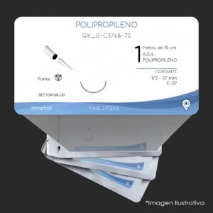 QX_G-C3768-75 | POLIPROPILENO | CALIBRE  1 | 060.842.0527 | PROLENE | 3 Sobres | Marca: Atramat