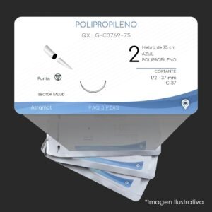 QX_G-C3769-75 | POLIPROPILENO | CALIBRE  2 | 060.842.0535 | PROLENE | 3 Sobres | Marca: Atramat