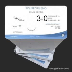 QX_G-CE2463 | POLIPROPILENO | CALIBRE  3-0 | 060.841.0205 | PROLENE | 3 Sobres | Marca: Atramat