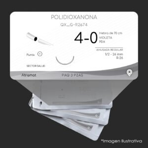 QX_G-R2674 | POLIDIOXANONA | CALIBRE  4-0 | 060.841.1435 | PDS II | 3 Sobres | Marca: Atramat
