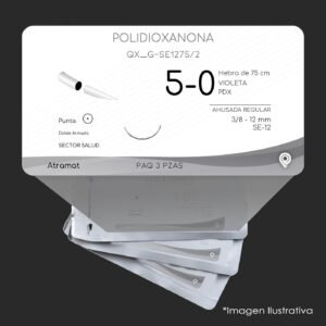 QX_G-SE1275/2 | POLIDIOXANONA | CALIBRE  5-0 | 060.842.0477 | PDS II | 3 Sobres | Marca: Atramat