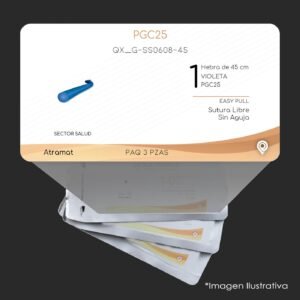 QX_G-SS0608-45 | PGC25 | CALIBRE  1 | 060.842.0279 | MONOCRYL | 3 Sobres | Marca: Atramat