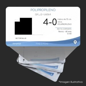QX_G-U6064 | POLIPROPILENO | CALIBRE  4-0 | 060.841.3845 | PROLENE | 3 Sobres | Marca: Atramat