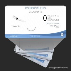 QX_G3761-75 | POLIPROPILENO | CALIBRE  0 | PROLENE | 3 Sobres | Marca: Atramat