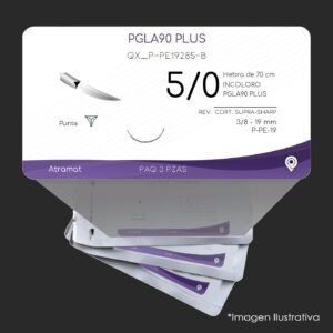 QX_P-PE19285-B | PGLA90 PLUS | CALIBRE  5/0 | VICRYL PLUS | 3 Sobres | Marca: Atramat