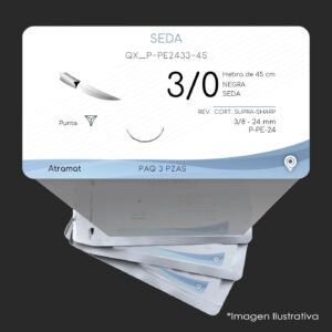 QX_P-PE2433-45 | SEDA | CALIBRE  3/0 | PERMAHAND | 3 Sobres | Marca: Atramat