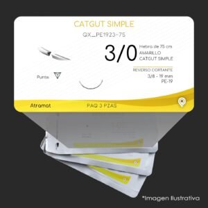 QX_PE1923-75 | CATGUT SIMPLE | CALIBRE  3/0 | 3 Sobres | Marca: Atramat