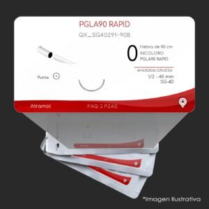QX_SG40291-90B | PGLA90 RAPID | CALIBRE  0 | VICRYL RAPID | 3 Sobres | Marca: Atramat