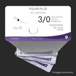 QX_SGH36283 | PGLA90 PLUS | CALIBRE  3/0 | VICRYL PLUS | 3 Sobres | Marca: Atramat