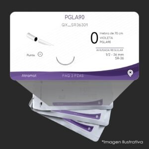 QX_SR36301 | PGLA90 | CALIBRE  0 | VICRYL | 3 Sobres | Marca: Atramat