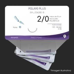 QX_Z36282-B | PGLA90 PLUS | CALIBRE  2/0 | VICRYL PLUS | 3 Sobres | Marca: Atramat