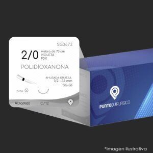 A+SG3672 | POLIDIOXANONA | CALIBRE  2/0 | PDS II | C/12 | Marca: Atramat