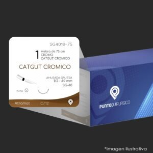 SG4018-75 | CATGUT CROMICO | CALIBRE  1 | CC | C/12 | Marca: Atramat